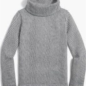 J. Crew Gray and Black Knit Turtleneck